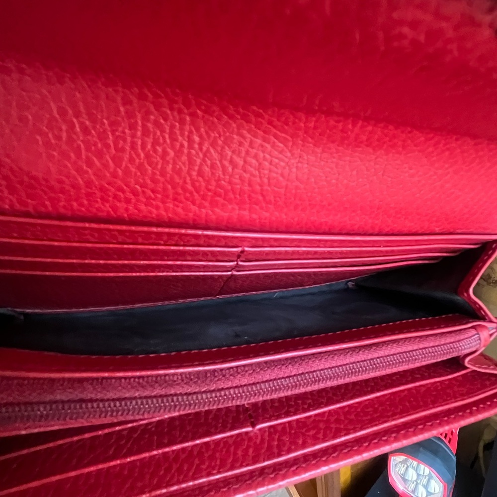 Gucci Red Leather Double G Wallet GUC - Picture 6 of 10